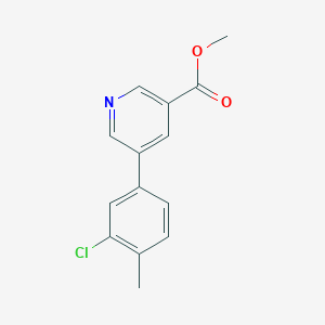 molecular formula C14H12ClNO2 B7962771 Methyl 5-(3-chloro-4-methylphenyl)pyridine-3-carboxylate 