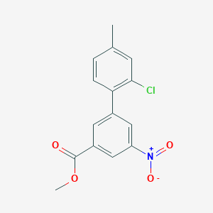 molecular formula C15H12ClNO4 B7962794 Methyl 3-(2-chloro-4-methylphenyl)-5-nitrobenzoate 