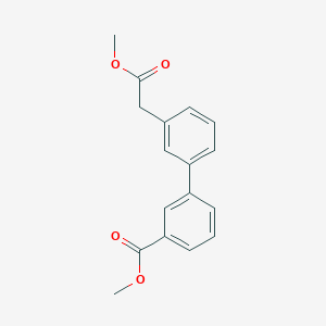 molecular formula C17H16O4 B7962803 Methyl 3-[3-(2-methoxy-2-oxoethyl)phenyl]benzoate 