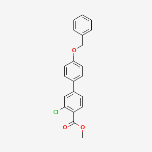 molecular formula C21H17ClO3 B7962807 Methyl 4-[4-(benzyloxy)phenyl]-2-chlorobenzoate 