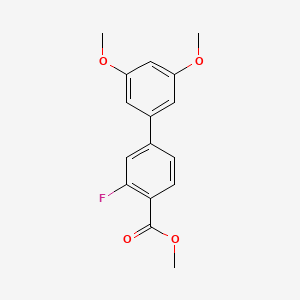 molecular formula C16H15FO4 B7962852 Methyl 4-(3,5-dimethoxyphenyl)-2-fluorobenzoate 