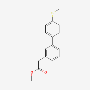 molecular formula C16H16O2S B7962861 Methyl 2-{3-[4-(methylsulfanyl)phenyl]phenyl}acetate 