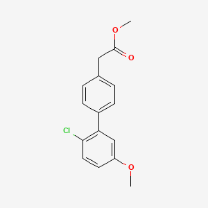 molecular formula C16H15ClO3 B7962866 Methyl 2-[4-(2-chloro-5-methoxyphenyl)phenyl]acetate 