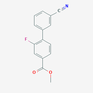 molecular formula C15H10FNO2 B7962875 Methyl 4-(3-cyanophenyl)-3-fluorobenzoate 