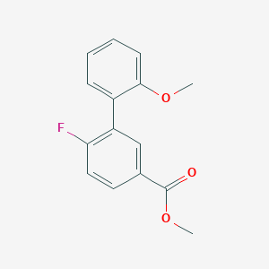 molecular formula C15H13FO3 B7962912 Methyl 4-fluoro-3-(2-methoxyphenyl)benzoate 