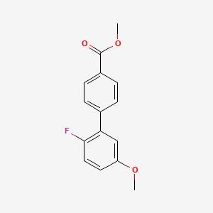 molecular formula C15H13FO3 B7962928 Methyl 4-(2-fluoro-5-methoxyphenyl)benzoate 