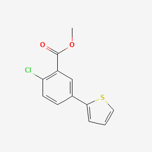 molecular formula C12H9ClO2S B7962955 Methyl 2-chloro-5-(thiophen-2-YL)benzoate 