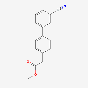 molecular formula C16H13NO2 B7962959 Methyl 2-[4-(3-cyanophenyl)phenyl]acetate 