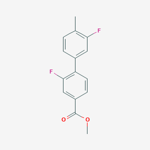 molecular formula C15H12F2O2 B7962982 Methyl 3-fluoro-4-(3-fluoro-4-methylphenyl)benzoate 