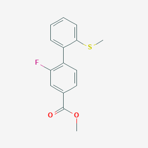 molecular formula C15H13FO2S B7963068 Methyl 3-fluoro-4-[2-(methylsulfanyl)phenyl]benzoate 
