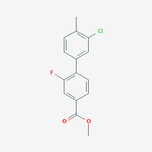 molecular formula C15H12ClFO2 B7963089 Methyl 4-(3-chloro-4-methylphenyl)-3-fluorobenzoate 
