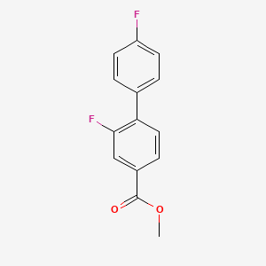 molecular formula C14H10F2O2 B7963115 Methyl 3-fluoro-4-(4-fluorophenyl)benzoate 