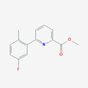 molecular formula C14H12FNO2 B7963128 Methyl 6-(5-fluoro-2-methylphenyl)pyridine-2-carboxylate 