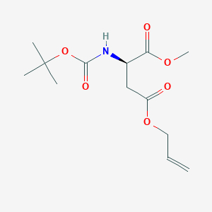 molecular formula C13H21NO6 B7963141 1-methyl 4-prop-2-en-1-yl (2R)-2-{[(tert-butoxy)carbonyl]amino}butanedioate 