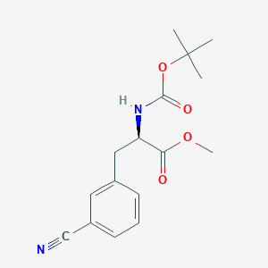 molecular formula C16H20N2O4 B7963151 methyl (2R)-2-{[(tert-butoxy)carbonyl]amino}-3-(3-cyanophenyl)propanoate 