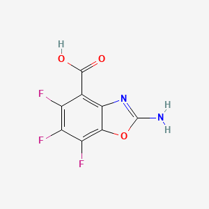 molecular formula C8H3F3N2O3 B7963201 2-Amino-5,6,7-trifluoro-1,3-benzoxazole-4-carboxylic acid 