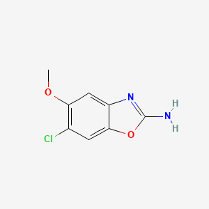 molecular formula C8H7ClN2O2 B7963215 6-Chloro-5-methoxy-1,3-benzoxazol-2-amine 
