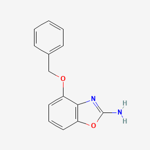 molecular formula C14H12N2O2 B7963221 4-(Benzyloxy)-1,3-benzoxazol-2-amine 