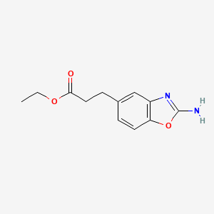 molecular formula C12H14N2O3 B7963228 Ethyl 3-(2-amino-1,3-benzoxazol-5-YL)propanoate CAS No. 1820649-87-3