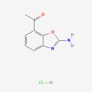molecular formula C9H9ClN2O2 B7963237 1-(2-Amino-1,3-benzoxazol-7-YL)ethanone hydrochloride 