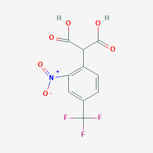 molecular formula C10H6F3NO6 B7963243 2-[2-Nitro-4-(trifluoromethyl)phenyl]propanedioic acid 