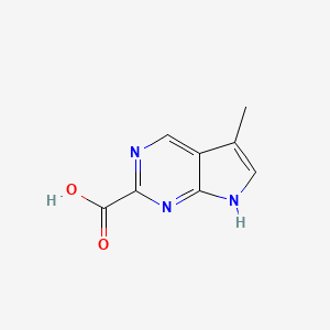 molecular formula C8H7N3O2 B7963321 5-Methyl-7H-pyrrolo[2,3-d]pyrimidine-2-carboxylic acid 
