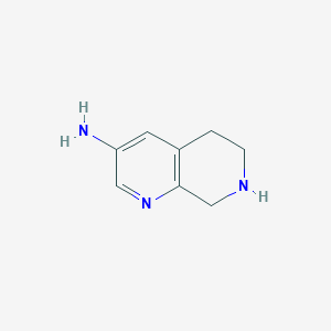 molecular formula C8H11N3 B7963399 5,6,7,8-Tetrahydro-1,7-naphthyridin-3-amine 