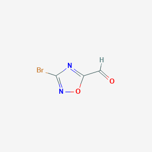 molecular formula C3HBrN2O2 B7963505 3-Bromo-1,2,4-oxadiazole-5-carbaldehyde 