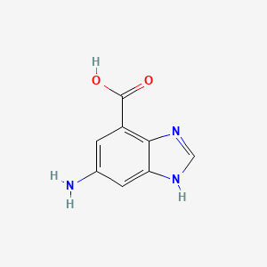 molecular formula C8H7N3O2 B7963509 6-Amino-1H-benzo[d]imidazole-4-carboxylic acid 