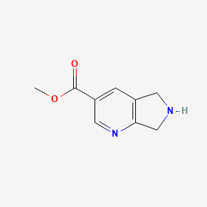 molecular formula C9H10N2O2 B7963521 6,7-Dihydro-5H-pyrrolo[3,4-b]pyridine-3-carboxylic acid methyl ester 