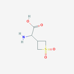 molecular formula C5H9NO4S B7963534 2-Amino-2-(1,1-dioxidothietan-3-yl)aceticacid 