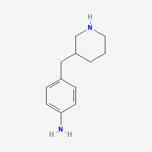molecular formula C12H18N2 B7963568 4-(Piperidin-3-ylmethyl)aniline 