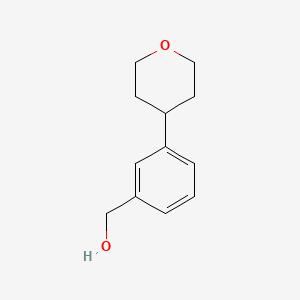 molecular formula C12H16O2 B7963572 [3-(Oxan-4-yl)phenyl]methanol 