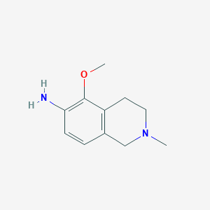 molecular formula C11H16N2O B7963576 5-methoxy-2-methyl-3,4-dihydro-1H-isoquinolin-6-amine 