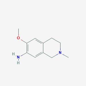 molecular formula C11H16N2O B7963580 6-Methoxy-2-methyl-1,2,3,4-tetrahydroisoquinolin-7-amine 