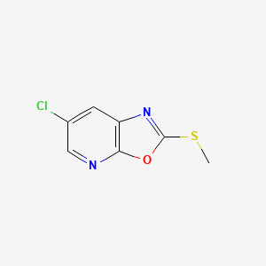 molecular formula C7H5ClN2OS B7963605 6-Chloro-2-(methylthio)oxazolo[5,4-b]pyridine 