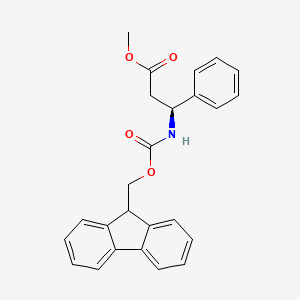 molecular formula C25H23NO4 B7963666 Methyl (3S)-3-{[(9H-fluoren-9-ylmethoxy)carbonyl]amino}-3-phenylpropanoate 