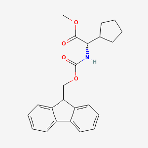 molecular formula C23H25NO4 B7963670 Methyl (2S)-2-cyclopentyl-2-{[(9H-fluoren-9-ylmethoxy)carbonyl]amino}acetate 