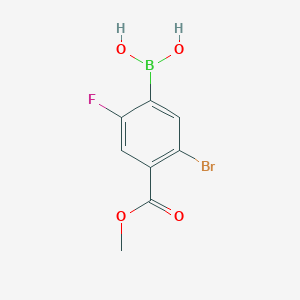 molecular formula C8H7BBrFO4 B7963684 5-Bromo-2-fluoro-4-(methoxycarbonyl)phenylboronic acid 