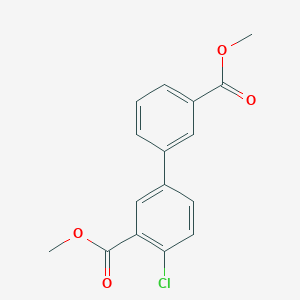 molecular formula C16H13ClO4 B7963711 Methyl 2-chloro-5-[3-(methoxycarbonyl)phenyl]benzoate 