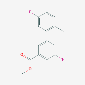 molecular formula C15H12F2O2 B7963715 Methyl 3-fluoro-5-(5-fluoro-2-methylphenyl)benzoate 