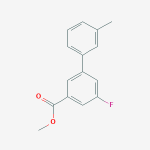 molecular formula C15H13FO2 B7963720 Methyl 3-fluoro-5-(3-methylphenyl)benzoate 