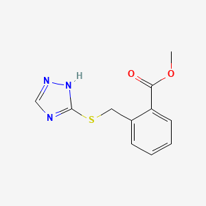 molecular formula C11H11N3O2S B7963732 Methyl 2-[(4H-1,2,4-triazol-3-ylsulfanyl)methyl]benzoate 