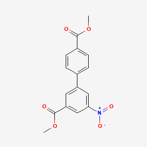 molecular formula C16H13NO6 B7963739 Methyl 3-[4-(methoxycarbonyl)phenyl]-5-nitrobenzoate 