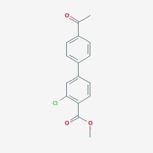molecular formula C16H13ClO3 B7963754 Methyl 4-(4-acetylphenyl)-2-chlorobenzoate 
