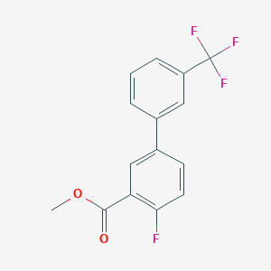 molecular formula C15H10F4O2 B7963767 4-Fluoro-3'-(trifluoromethyl)biphenyl-3-carboxylic acid methyl ester 
