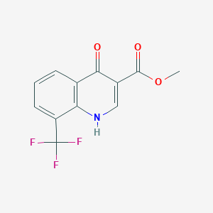 molecular formula C12H8F3NO3 B7963770 Methyl 4-hydroxy-8-(trifluoromethyl)quinoline-3-carboxylate 