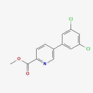 molecular formula C13H9Cl2NO2 B7963793 Methyl 5-(3,5-dichlorophenyl)pyridine-2-carboxylate 