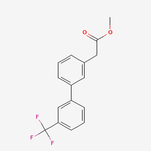 molecular formula C16H13F3O2 B7963836 Methyl 2-{3-[3-(trifluoromethyl)phenyl]phenyl}acetate 