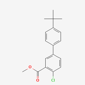 molecular formula C18H19ClO2 B7963874 Methyl 5-(4-tert-butylphenyl)-2-chlorobenzoate 